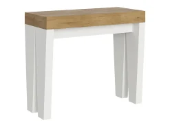 Consola|ITAMOBY Mesa consola extensível 90x40/196 cm Spimbo Mix Small plano Carvalho Natural - estrutura Cinza Branca Natural claro / Branco