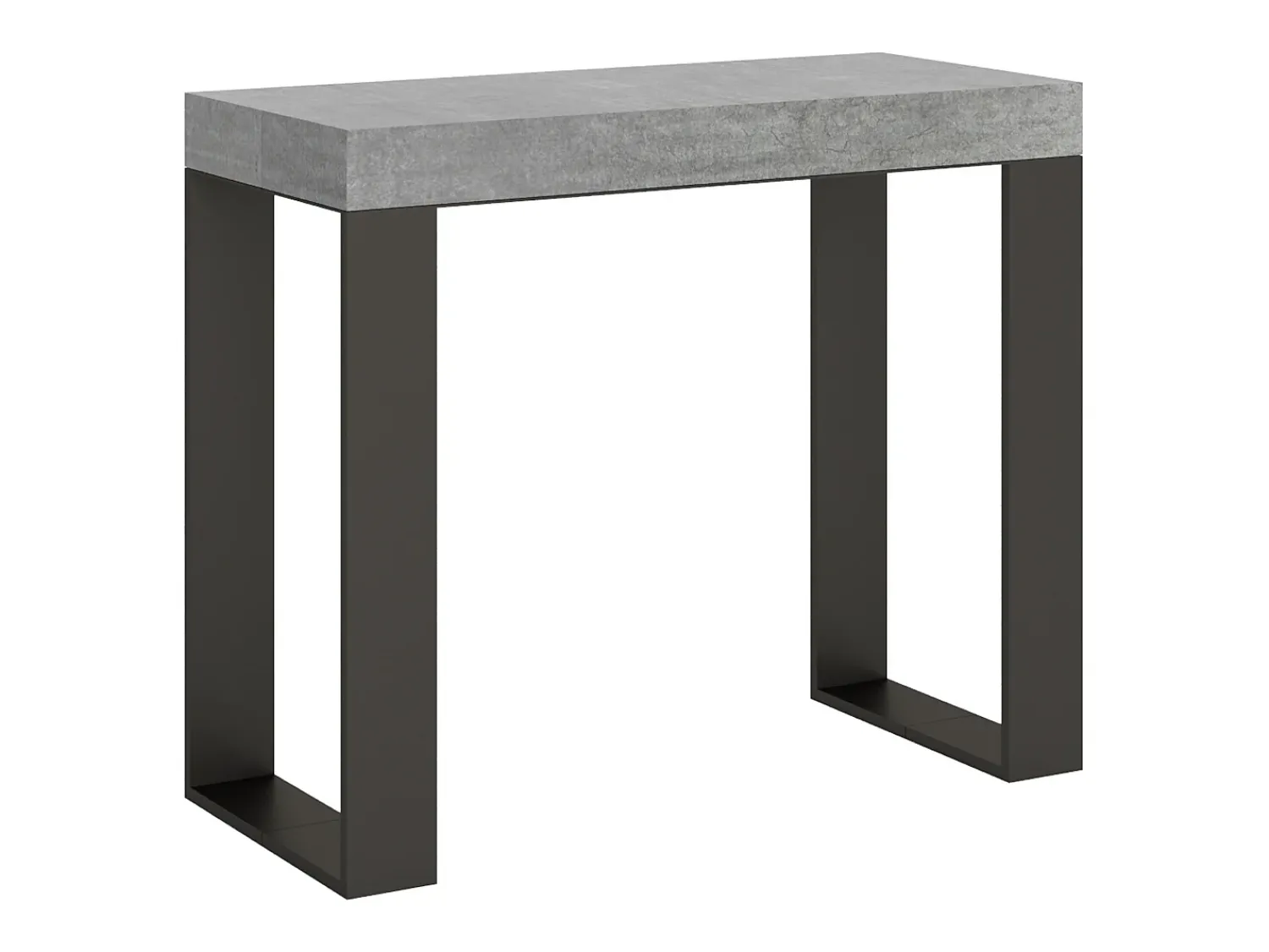 ITAMOBY Mesa consola extensível 90x40/196 cm Tecno Small Premium Cimento quadro Antracite^ Consola