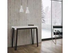 Discount ITAMOBY Mesa consola extensível 90x40/196 cm Rio Small Cinza Branca quadro Antracite Cinza antracite / Branco