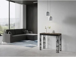Consola|ITAMOBY Mesa consola extensível 90x40/196 cm Ghibli Evolution Small Nogueira quadro Antracite Natural escuro