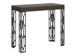Consola|ITAMOBY Mesa consola extensível 90x40/196 cm Ghibli Evolution Small Nogueira quadro Antracite Natural escuro