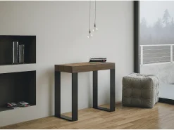 Discount ITAMOBY Mesa consola extensível 90x40/300 cm Tecno Nogueira quadro Antracite Natural escuro