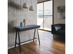 Outlet ITAMOBY Mesa consola extensível 90x40/300 cm Banco Evolution Cimento quadro Antracite Cinzento