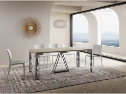 Ityhome Mesa consola extensível 90x40/196 cm Kerpa Small caxemira quadro antracite^ Consola