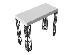 ITAMOBY Mesa consola extensível 90x40/300 cm Ghibli Cinza Branca quadro Antracite Branco