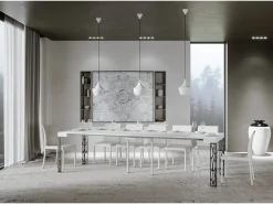 ITAMOBY Mesa consola extensível 90x40/300 cm Ghibli Cinza Branca quadro Antracite Branco