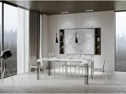 ITAMOBY Mesa consola extensível 90x40/300 cm Ghibli Cinza Branca quadro Antracite Branco