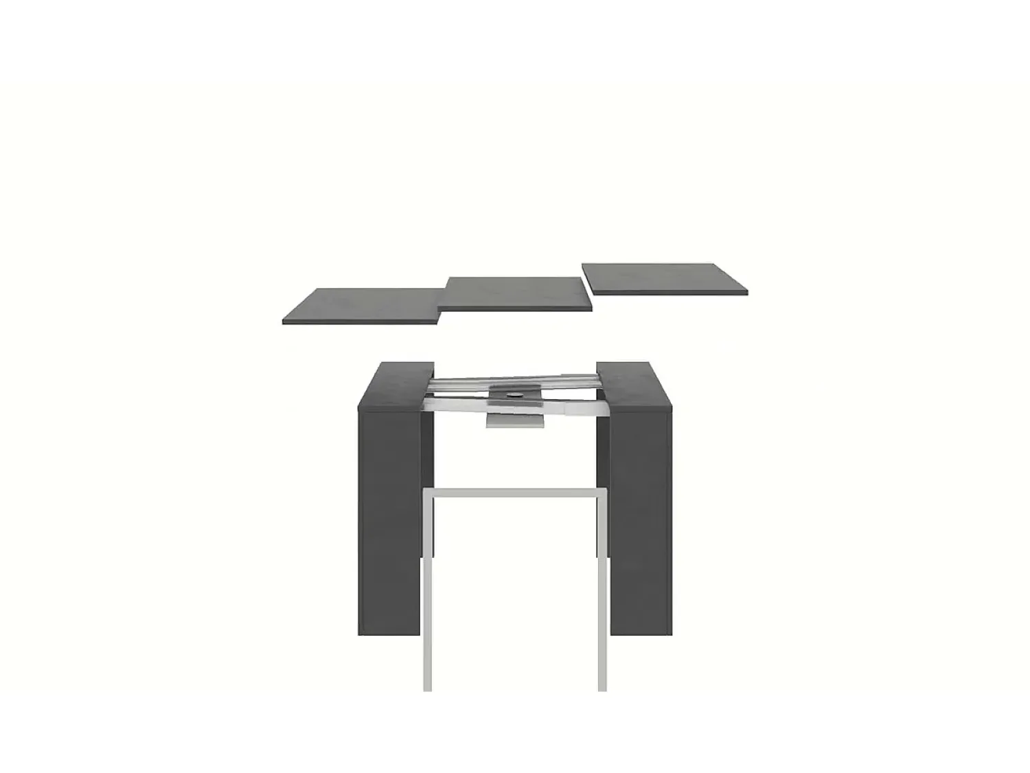 Consola*ITAMOBY Mesa consola extensível 90x42/302 cm Emy Antracite Espatulado Cinzento