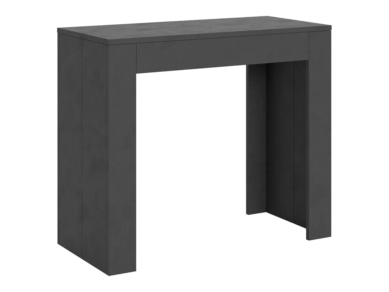 Consola*ITAMOBY Mesa consola extensível 90x42/302 cm Emy Antracite Espatulado Cinzento