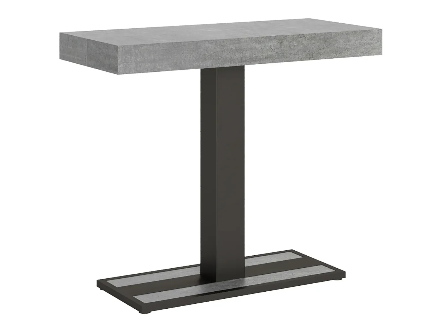 New ITAMOBY Mesa consola extensível 90x40/196 cm Capital Small Cimento quadro Antracite Cinzento