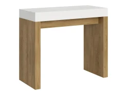 Outlet ITAMOBY Mesa consola extensível 90x40/300 cm Roxell Mix plano Cinza Branca - estrutura Carvalho Natural Natural claro / Branco