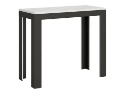 Consola|ITAMOBY Mesa consola extensível 90x40/300 cm Linea Evolution Cinza Branca quadro Antracite Branco