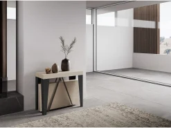 Ityhome Mesa consola extensível 90x40/300 cm Algo caxemira quadro antracite^ Consola