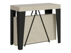 Ityhome Mesa consola extensível 90x40/300 cm Algo caxemira quadro antracite^ Consola