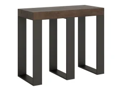 Clearance ITAMOBY Mesa consola extensível 90x40/300 cm Sintesi Nogueira quadro Antracite Natural escuro