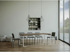 Consola|ITAMOBY Mesa consola extensível 90x40/300 cm Tecno telaioTortora quadro Branco Castanho