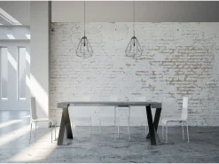 Consola*ITAMOBY Mesa consola extensível 90x40/300 cm Diago Cimento quadro Antracite Cinzento