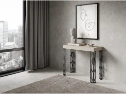 Consola|ITAMOBY Mesa consola extensível 90x40/300 cm Ghibli Cachemira quadro Antracite Cinzento