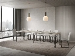 Consola|ITAMOBY Mesa consola extensível 90x40/300 cm Ghibli Cachemira quadro Antracite Cinzento