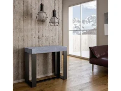 ITAMOBY Mesa consola extensível 90x40/196 cm Futura Small Cimento quadro Antracite^ Consola