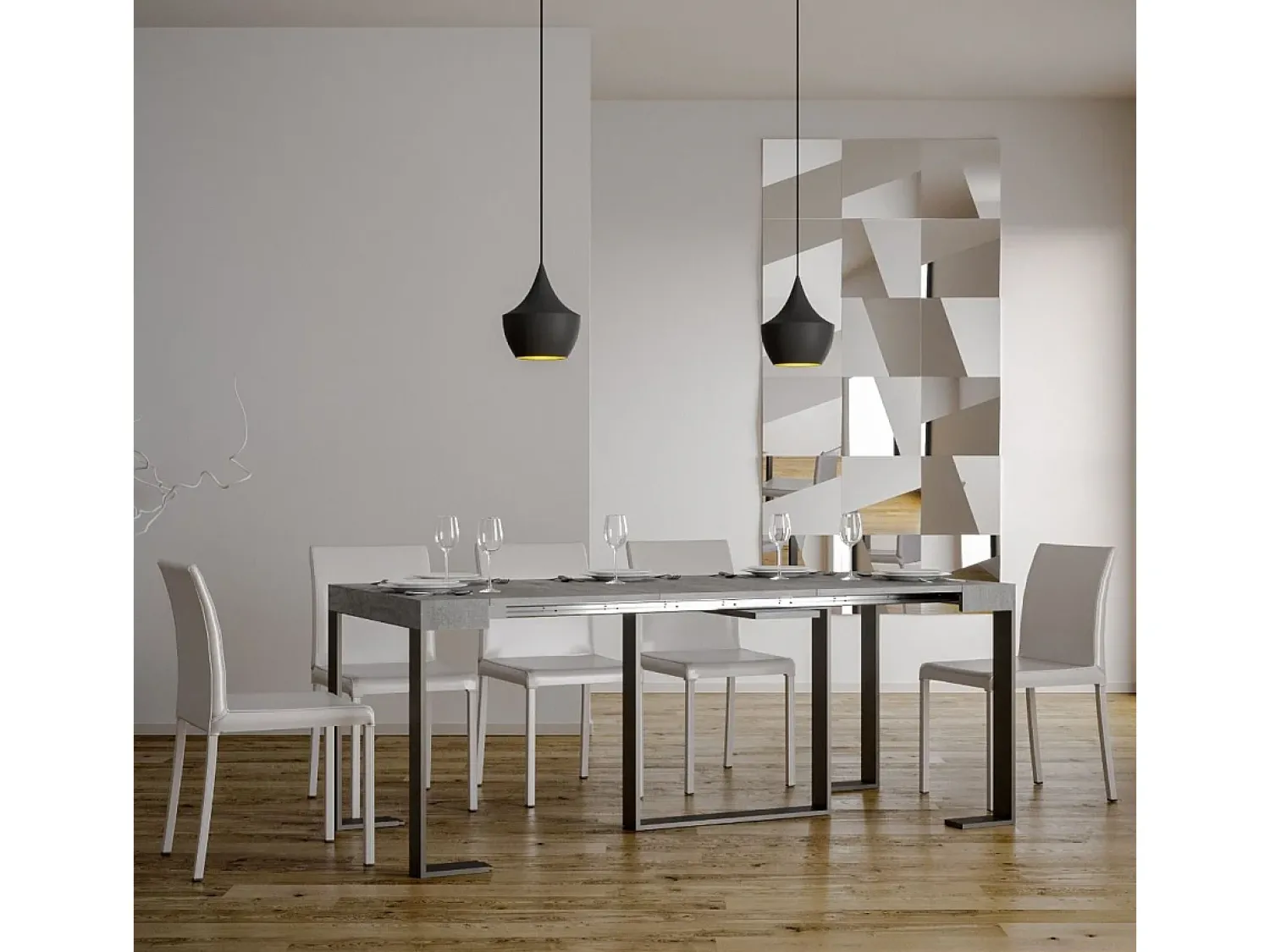ITAMOBY Mesa consola extensível 90x40/196 cm Futura Small Cimento quadro Antracite^ Consola