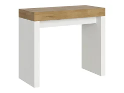 Consola|ITAMOBY Mesa consola extensível 90x40/196 cm Roxell Mix Small plano Carvalho Natural - estrutura Cinza Branca Natural claro / Branco