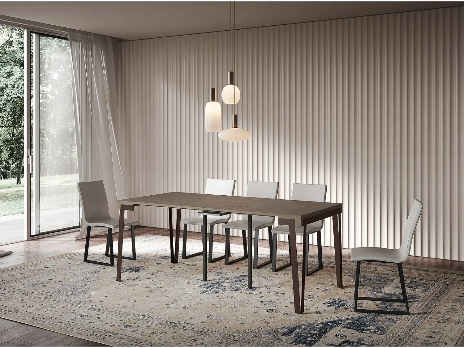 Online ITAMOBY Mesa consola extensível 90x40/196 cm Rio Small Tortora quadro Ferrugem Castanho