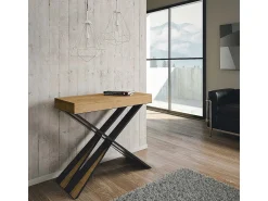 Consola|ITAMOBY Mesa consola extensível 90x40/300 cm Diago Carvalho Natural quadro Antracite Natural claro