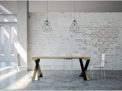 Consola|ITAMOBY Mesa consola extensível 90x40/300 cm Diago Carvalho Natural quadro Antracite Natural claro
