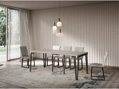 Consola*ITAMOBY Mesa consola extensível 90x40/300 cm Rio Cachemira quadro Antracite Cinzento