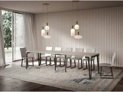 Consola*ITAMOBY Mesa consola extensível 90x40/300 cm Rio Cachemira quadro Antracite Cinzento
