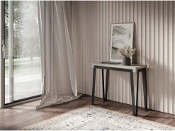 Consola*ITAMOBY Mesa consola extensível 90x40/300 cm Rio Cachemira quadro Antracite Cinzento
