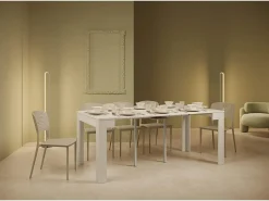Consola*Ityhome Mesa consola extensível 90x42/302 cm Bora cinza branca Branco
