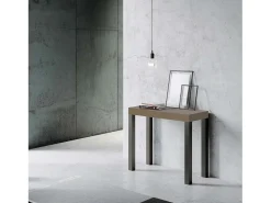 Consola*ITAMOBY Mesa consola extensível 90x40/300 cm Everyday Tortora quadro Antracite Castanho