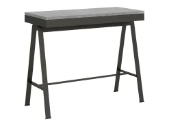 Consola|ITAMOBY Mesa consola extensível 90x40/196 cm Banco Evolution Small Cimento quadro Antracite Cinzento