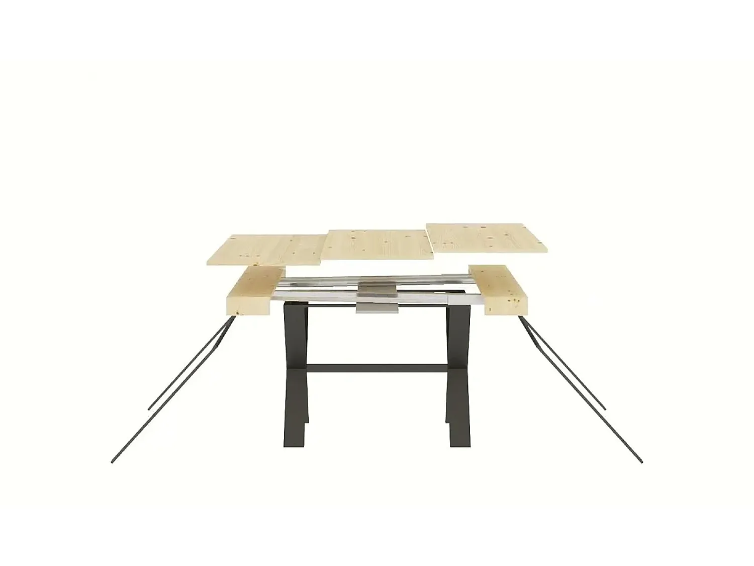 ITAMOBY Mesa consola extensível 90x40/300 cm Xenia Cimento quadro Antracite Cinzento