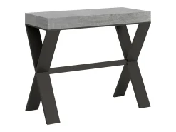 ITAMOBY Mesa consola extensível 90x40/300 cm Xenia Cimento quadro Antracite Cinzento
