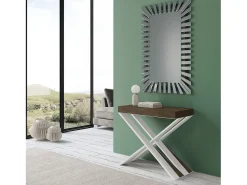 ITAMOBY Mesa consola extensível 90x40/196 cm Diago Small Nogueira quadro Branco^ Consola