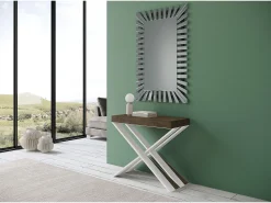 ITAMOBY Mesa consola extensível 90x40/196 cm Diago Small Nogueira quadro Branco^ Consola