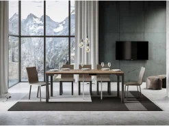 Consola|ITAMOBY Mesa consola extensível 90x40/196 cm Everyday Small Evolution Nogueira quadro Antracite Natural escuro