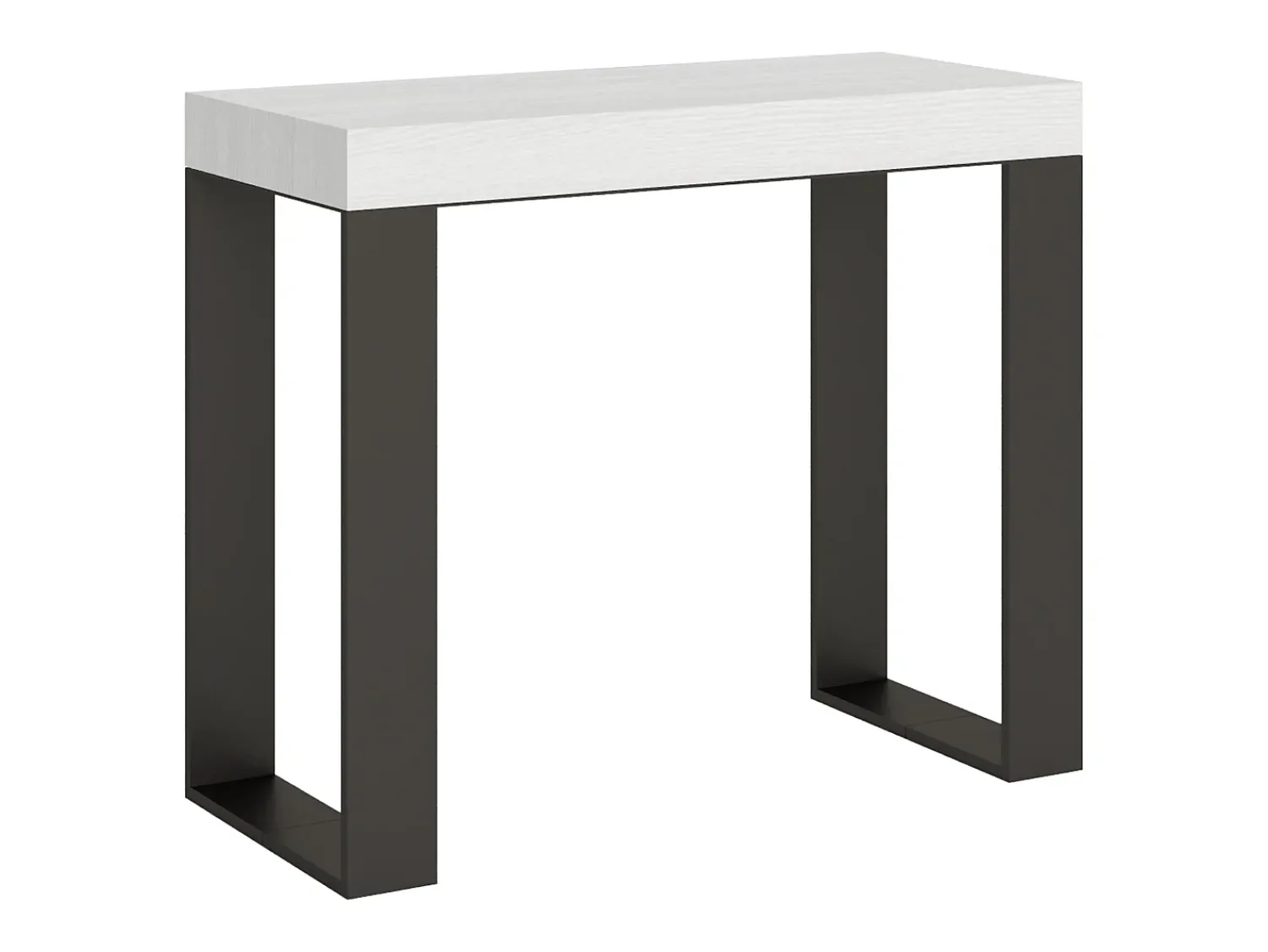 ITAMOBY Mesa consola extensível 90x40/196 cm Tecno Small Premium Cinza Branca quadro Antracite^ Consola