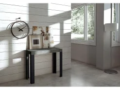 ITAMOBY Mesa consola extensível 90x40/300 cm Linea Cimento quadro Antracite Cinzento