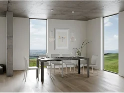 ITAMOBY Mesa consola extensível 90x40/300 cm Linea Cimento quadro Antracite Cinzento