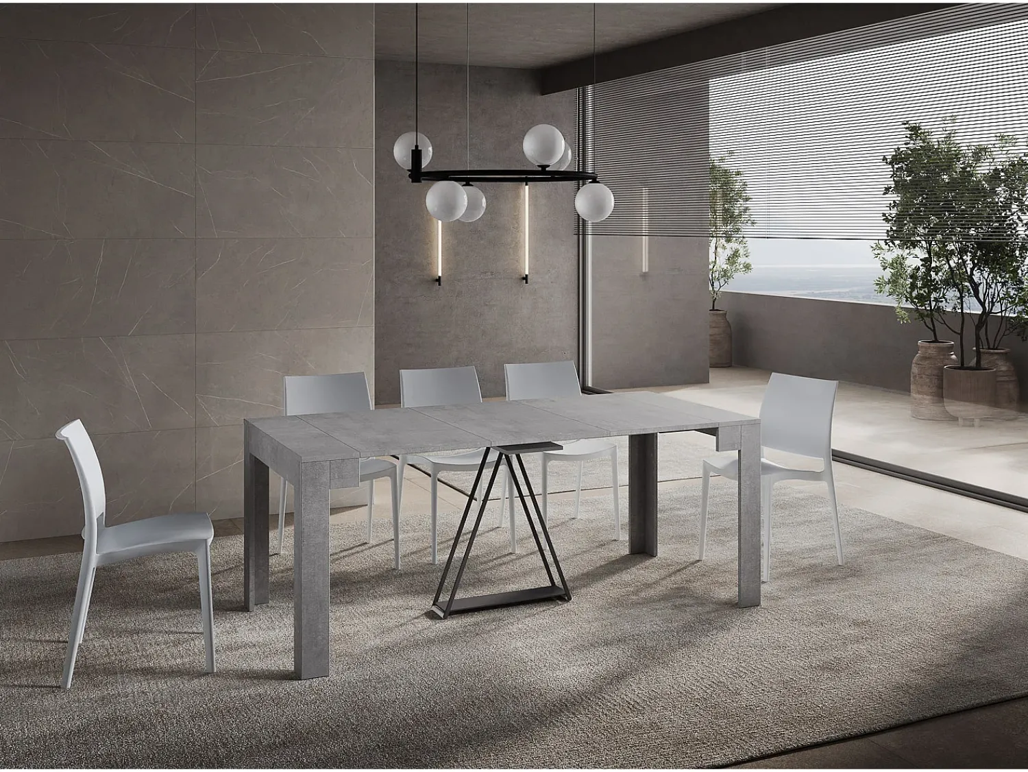 Consola|ITAMOBY Mesa consola extensível 90x42/302 cm Scicca Cimento Cinzento
