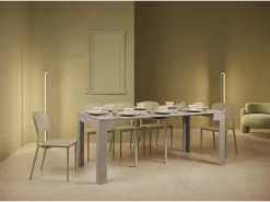 Ityhome Mesa consola extensível 90x42/198 cm Bora Small cimento^ Consola