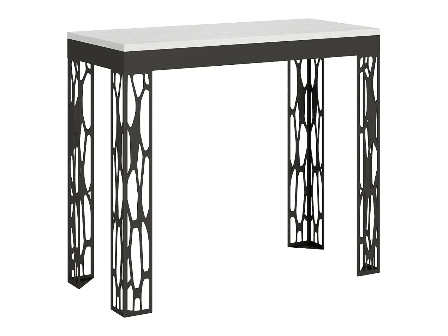Sale ITAMOBY Mesa consola extensível 90x40/196 cm Ghibli Evolution Small Cinza Branca quadro Antracite Branco