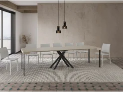 Ityhome Mesa consola extensível 90x40/300 cm Krack caxemira pernas antracite^ Consola