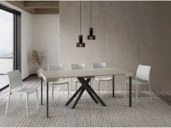 Ityhome Mesa consola extensível 90x40/300 cm Krack caxemira pernas antracite^ Consola