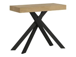 Ityhome Mesa consola extensível 90x40/196 cm Krack Small carvalho natural pernas antracite^ Consola