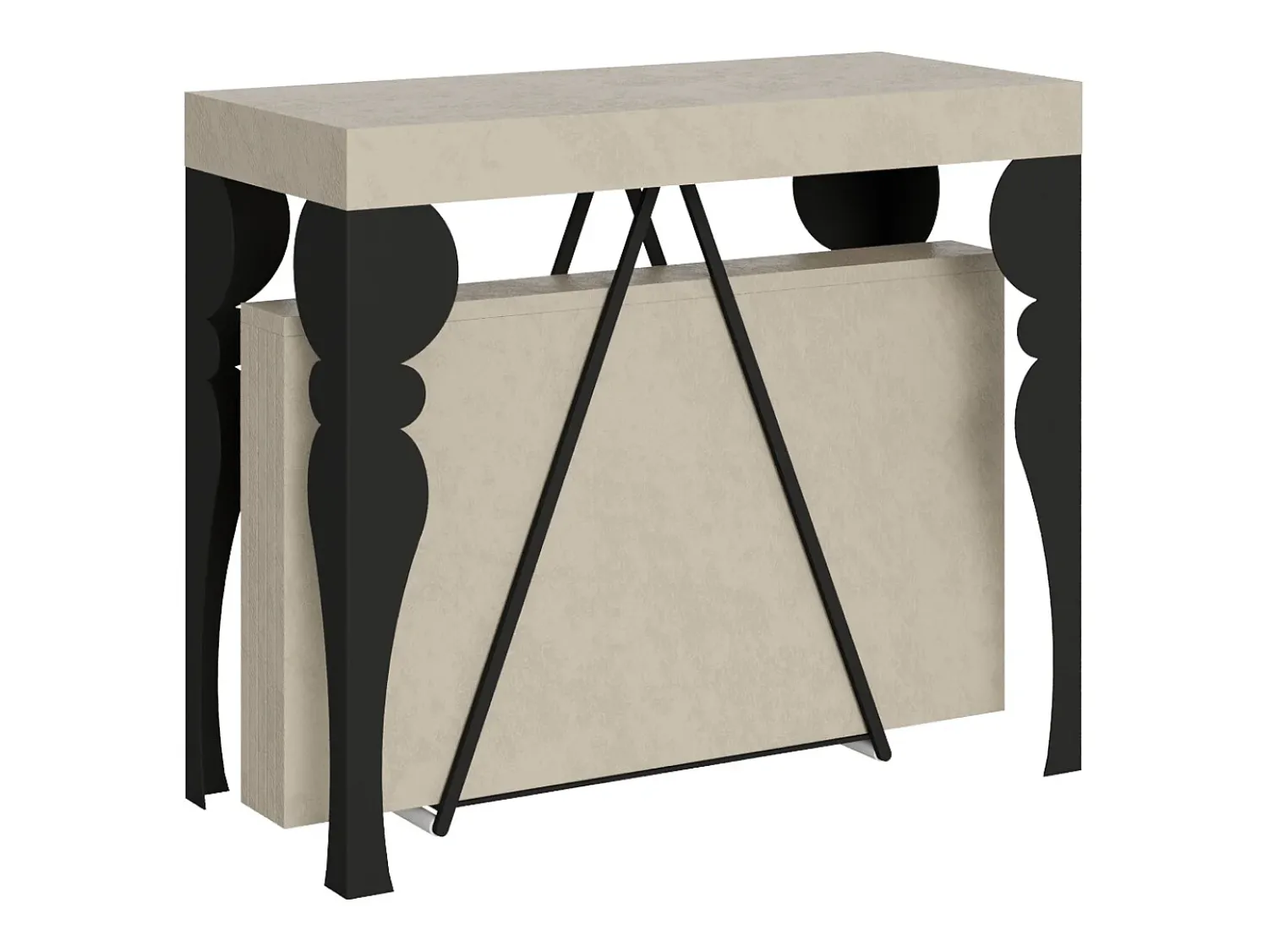 Ityhome Mesa consola extensível 90x40/300 cm Riza caxemira quadro antracite^ Consola